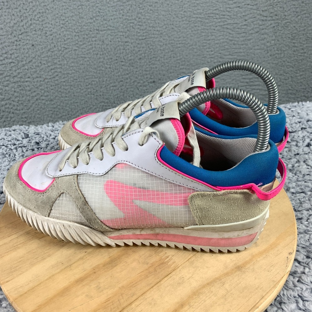 Rag & Bone Retro Runner 2.0 Sneakers Women's EU 36 US 6 White Pink Multi Low Top - Picture 4 of 12